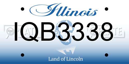 IQB3338 Illinois License Plate
