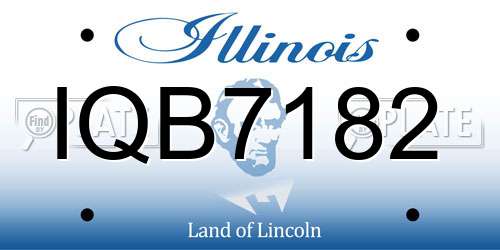 IQB7182 Illinois License Plate