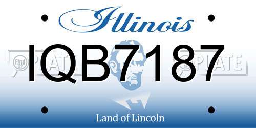 IQB7187 Illinois License Plate