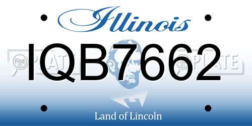 IQB7662 Illinois License Plate
