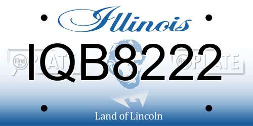 IQB8222 Illinois License Plate