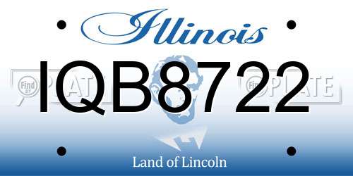IQB8722 Illinois License Plate