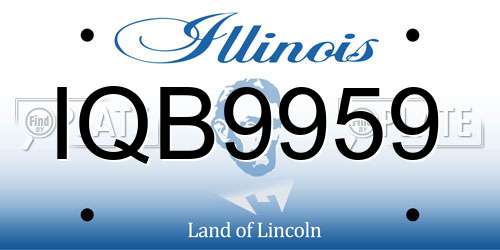 IQB9959 Illinois License Plate