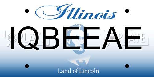 IQBEEAE Illinois License Plate