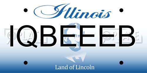IQBEEEB Illinois License Plate