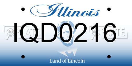 IQD0216 Illinois License Plate