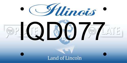 IQD077 Illinois License Plate
