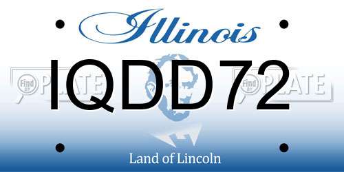 IQDD72 Illinois License Plate