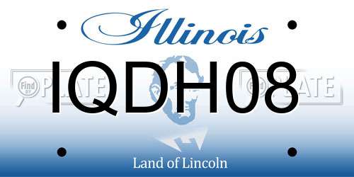IQDH08 Illinois License Plate