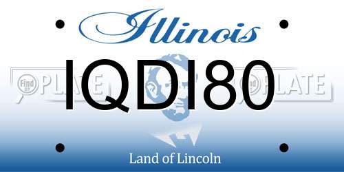 IQDI80 Illinois License Plate