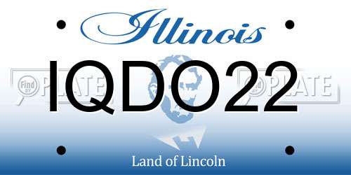 IQDO22 Illinois License Plate