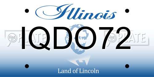 IQDO72 Illinois License Plate