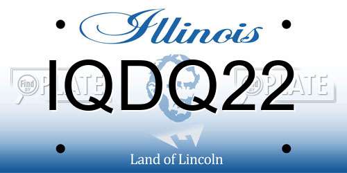 IQDQ22 Illinois License Plate