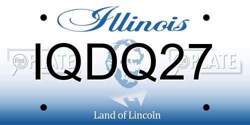 IQDQ27 Illinois License Plate