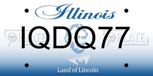 IQDQ77 Illinois License Plate