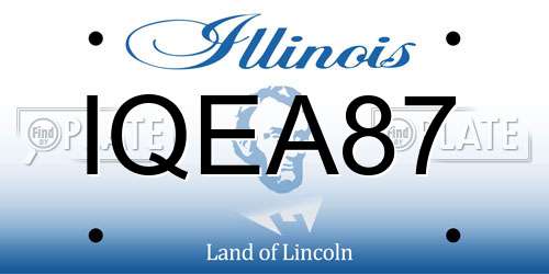 IQEA87 Illinois License Plate