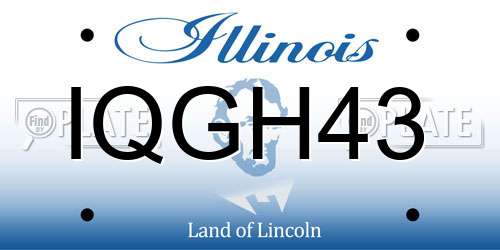 IQGH43 Illinois License Plate