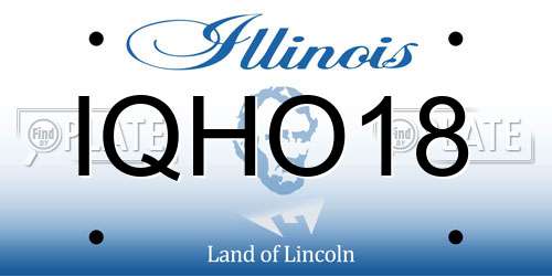 IQHO18 Illinois License Plate