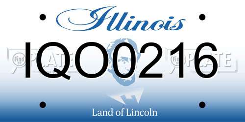 IQO0216 Illinois License Plate
