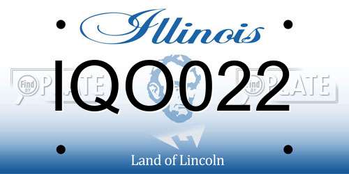 IQO022 Illinois License Plate