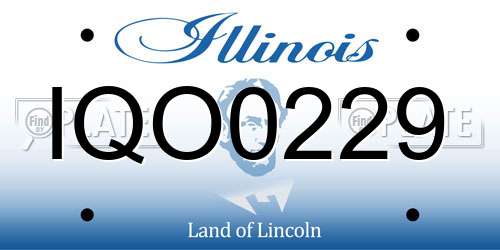 IQO0229 Illinois License Plate