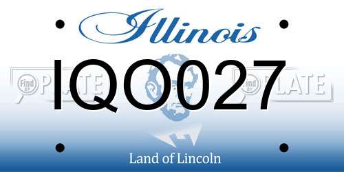 IQO027 Illinois License Plate