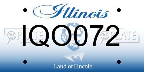 IQO072 Illinois License Plate