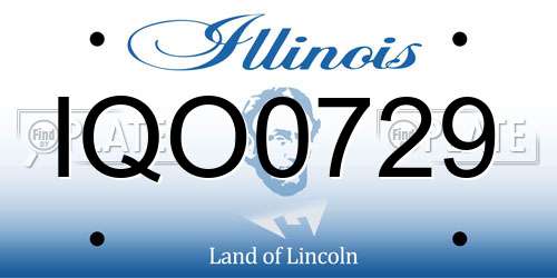 IQO0729 Illinois License Plate