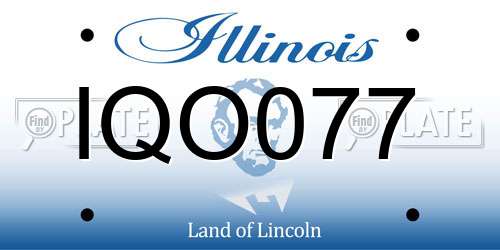 IQO077 Illinois License Plate
