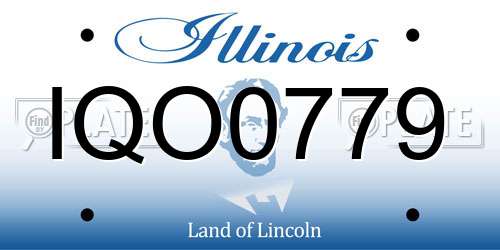IQO0779 Illinois License Plate