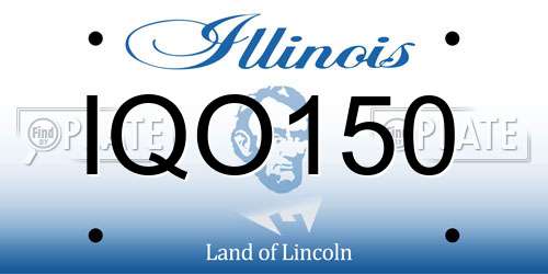 IQO150 Illinois License Plate