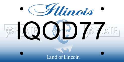 IQOD77 Illinois License Plate