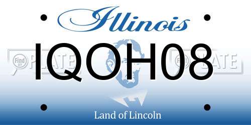 IQOH08 Illinois License Plate