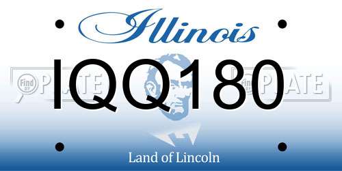 IQQ180 Illinois License Plate