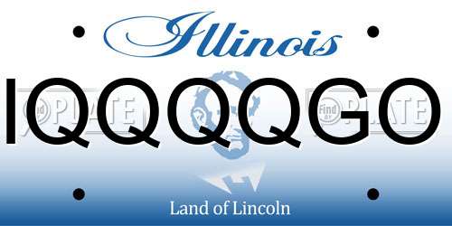 IQQQQGO Illinois License Plate