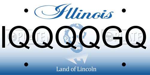 IQQQQGQ Illinois License Plate