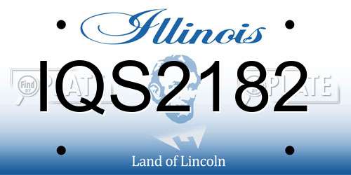 IQS2182 Illinois License Plate