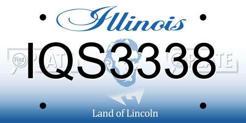 IQS3338 Illinois License Plate