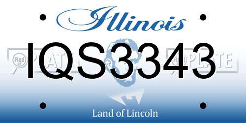 IQS3343 Illinois License Plate