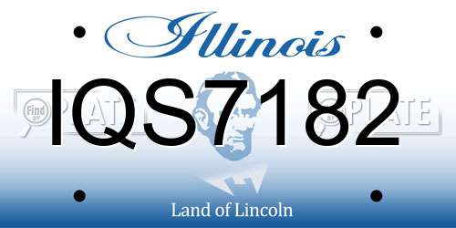 IQS7182 Illinois License Plate