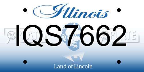IQS7662 Illinois License Plate