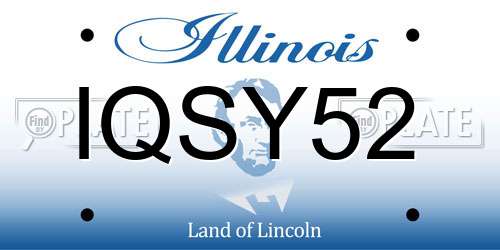 IQSY52 Illinois License Plate