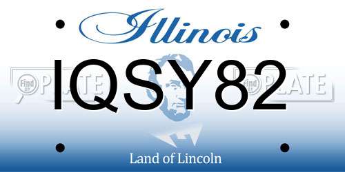 IQSY82 Illinois License Plate