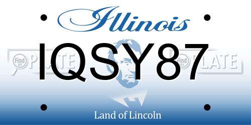 IQSY87 Illinois License Plate