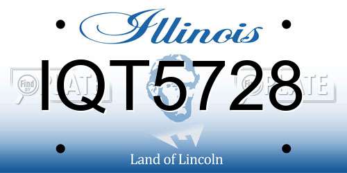 IQT5728 Illinois License Plate