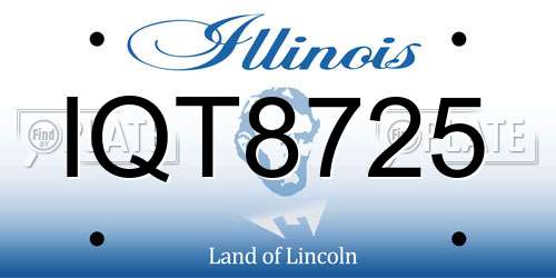 IQT8725 Illinois License Plate