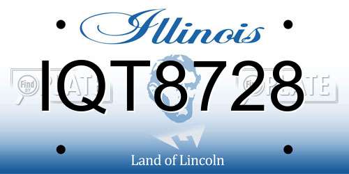 IQT8728 Illinois License Plate