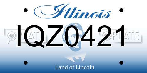 IQZ0421 Illinois License Plate