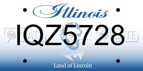 IQZ5728 Illinois License Plate