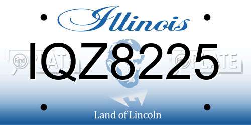 IQZ8225 Illinois License Plate